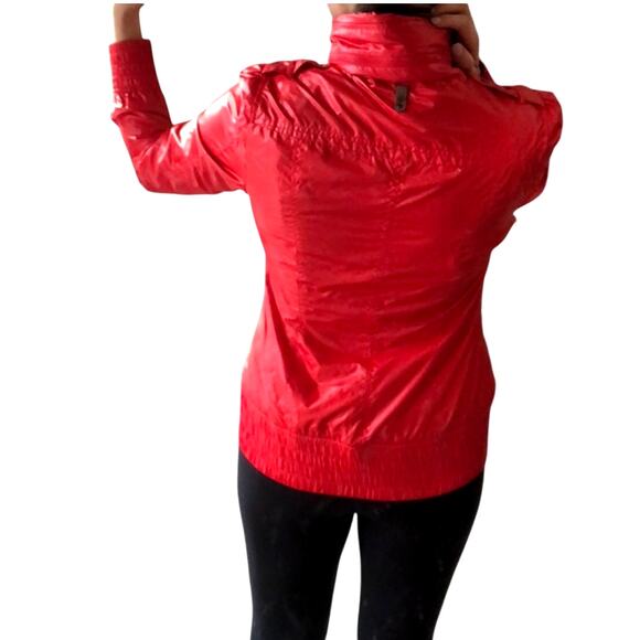 NEW! Mackage Womans S Perla Rain Jacket $750 Waterproof Coat Hidden Hood Red - Picture 5 of 13